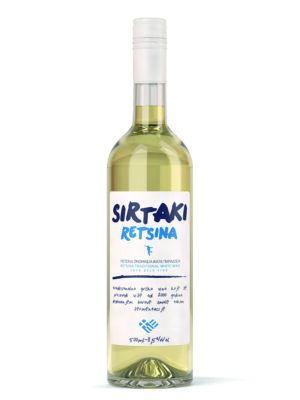 RETSINA SIRTAKI tradicionalno grčko belo vino - 0.5l